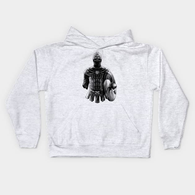 Varangian Vanguard: The Fierce Byzantine Elite Viking Guard Kids Hoodie by Holymayo Tee